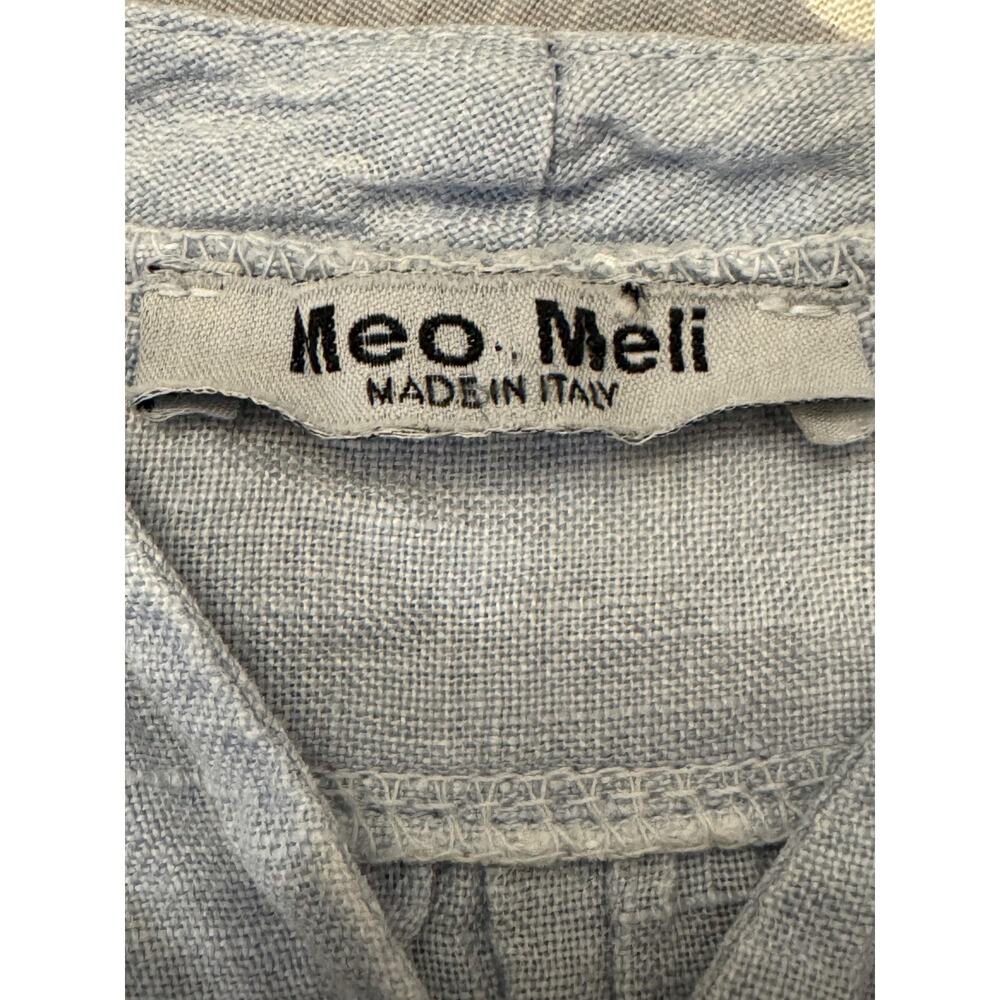 Meo Meli Tunic Blouse Womens One Size Blue 100% Linen Button Henley Italy - Picture 4 of 7